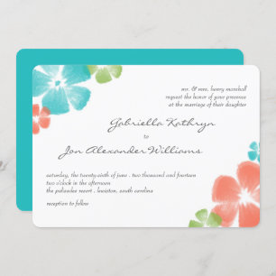 Mariage multi-tropicale Watercolor Invitation / Aq