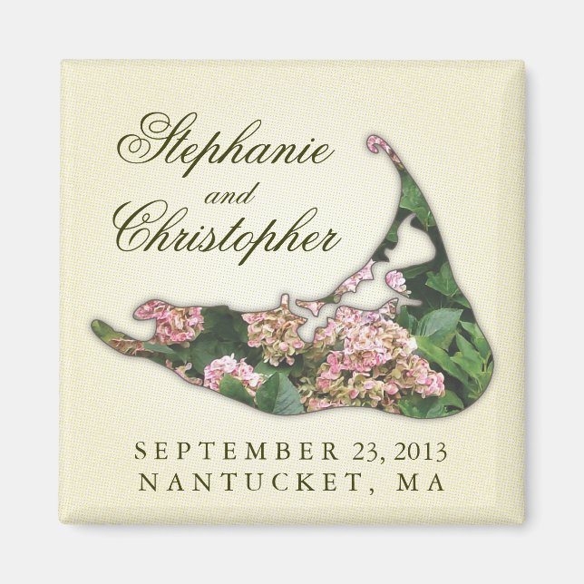 Mariage Nantucket Keepsaké Hydrangea Carte Magnet (Devant)