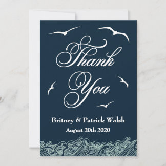 Mariage nautique bleu et blanc de la marine Cartes