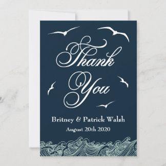 Mariage nautique bleu et blanc de la marine Cartes