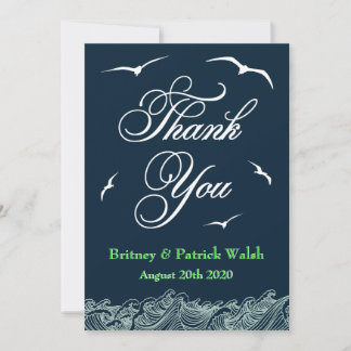 Mariage nautique bleu et vert de la marine Cartes