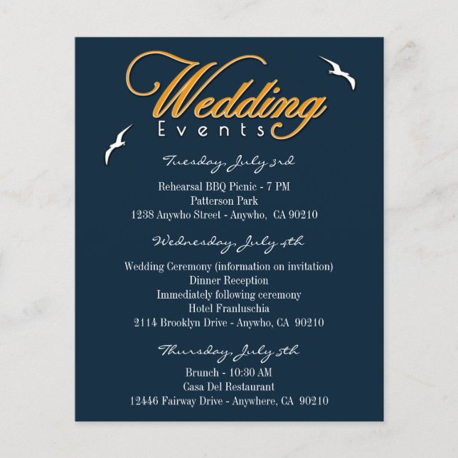 Mariage nautique - Insertions d'événements et d'hé (Devant)