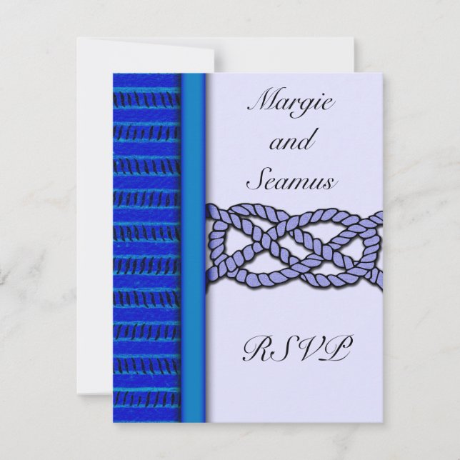 Mariage Nautique Noir Noir Noir RSVP (Devant)