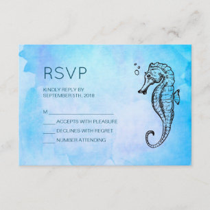 Mariage nautique Seahorse et Seashell RSVP