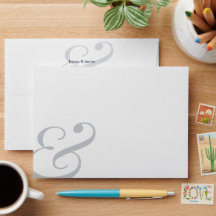 Mariage Navy Adresse de Retour Ampersand |