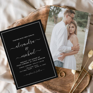 Mariage noir avec invitation photo