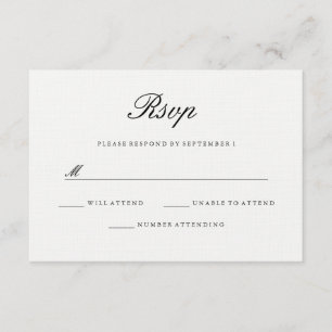 Mariage noir blanc élégant moderne RSVP