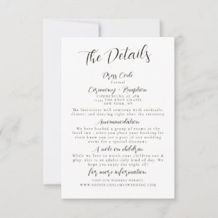 Mariage noir blanc minimal Détails Carte de boîtie