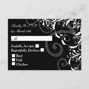 Mariage noir et blanc RSVP