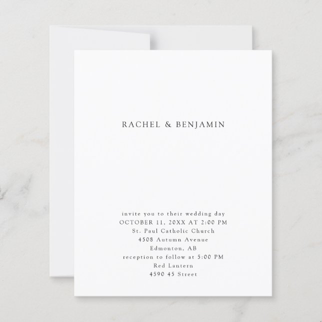 Mariage noir et blanc simple et économique minimal (Devant)