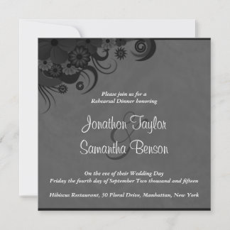 Mariage noir et gris Invitations de la répétition