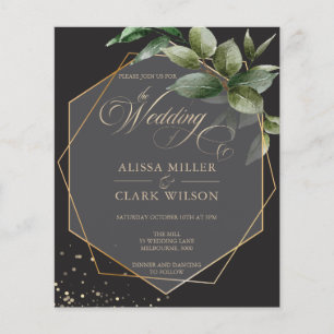 MARIAGE noir géométrique Eucalyptus or BUDGET