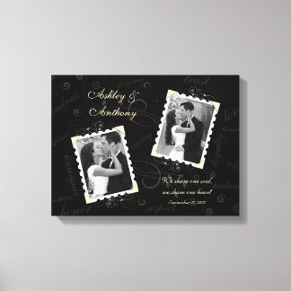 Mariage noir ivoire photo toile enveloppée Imprime