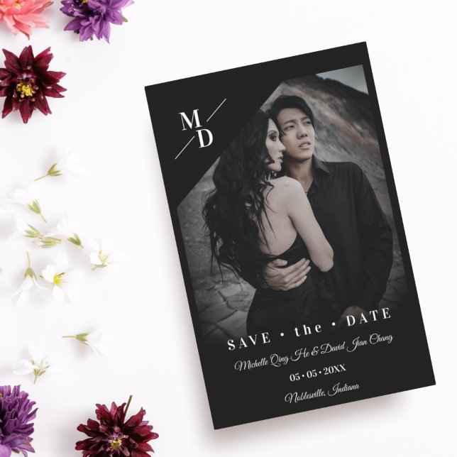 Mariage noir simple moderne minimaliste photo (Créateur téléchargé)