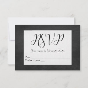 Mariage noir tableau noir RSVP