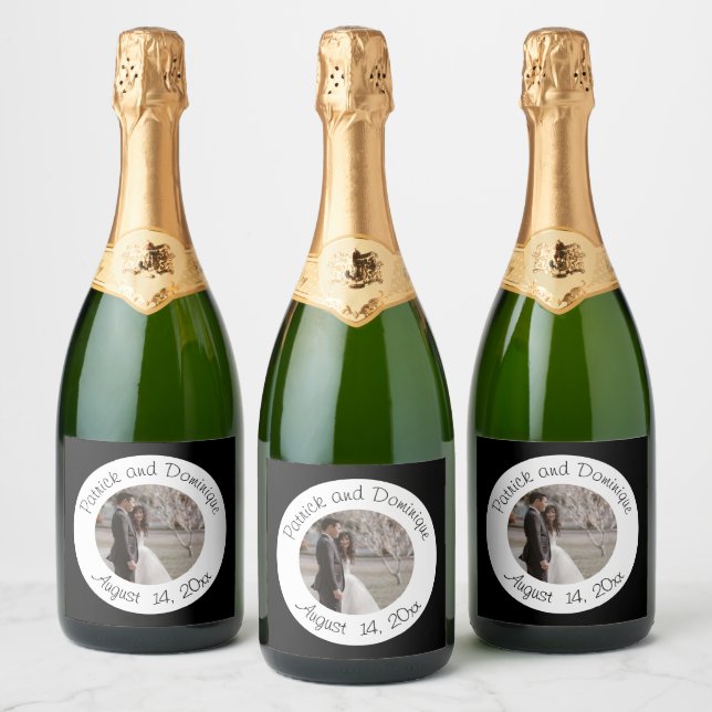 Mariage Nom du couple Date Étiquette de nourriture (Bouteilles)