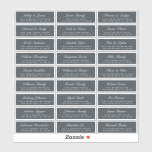 Mariage  non noir chic Étiquettes de adresse invit