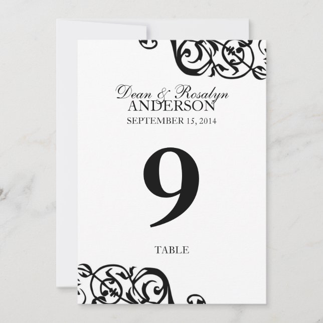 Mariage numéro de table carte réception réception  (Devant)