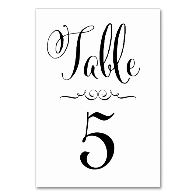 Mariage Numéro de table Cartes Typographie Personn (Par défaut)