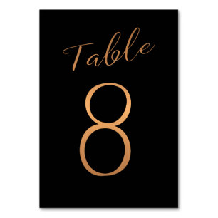 Mariage numéro de table cuivre parties scintillant