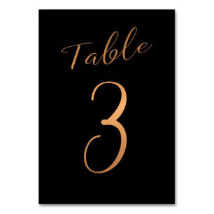 Mariage numéro de table cuivre parties scintillant