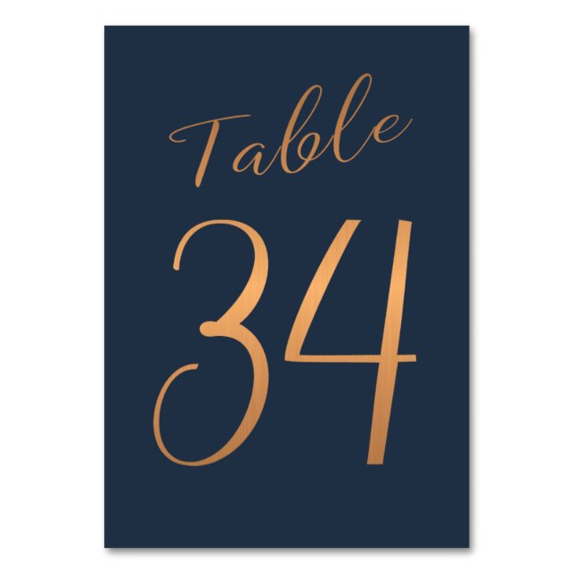 Mariage numéro de table cuivre rose or parties sci (Par défaut)