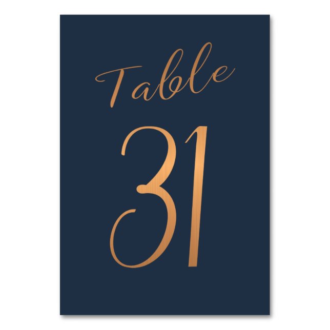 Mariage numéro de table cuivre rose or parties sci (Par défaut)