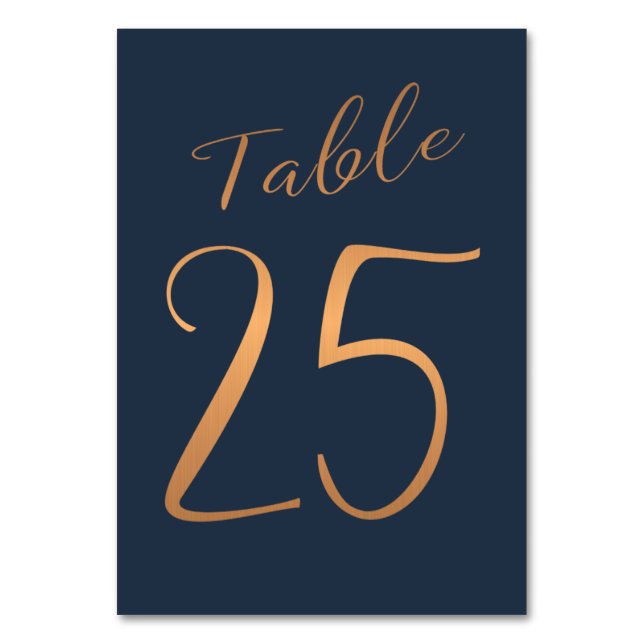 Mariage numéro de table cuivre rose or parties sci (Par défaut)