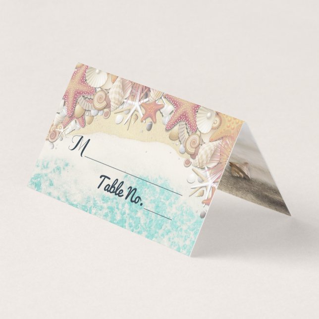 Mariage Numéro de table Escort Summer Beach Starfi (Front)