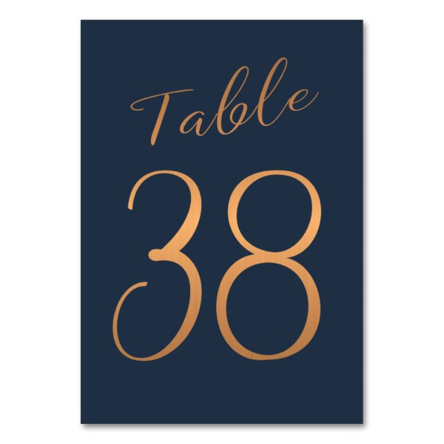 Mariage numéro de table rose or cuivre parties sci (Par défaut)