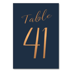 Mariage numéro de table rose or cuivre parties sci
