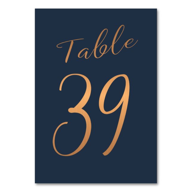 Mariage numéro de table rose or cuivre parties sci (Par défaut)