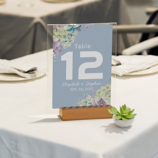 Mariage Numéro de table Siège Lieu Plante Succulen (Créateur téléchargé)