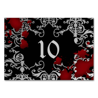 Mariage numéro de table thème vampire