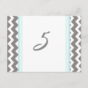 Mariage Numéro de tableau Cartes Blue Grey Chevron