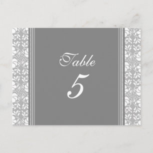 Mariage Numéro de tableau Cartes Gris Damas