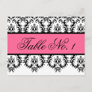 Mariage Numéro de tableau Cartes noir Damask rose