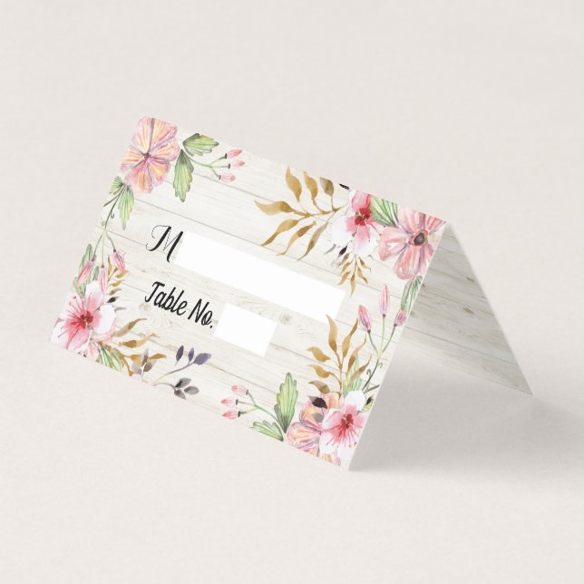 Mariage Numéro de tableau Escort Fleur rose Bois b (Front)