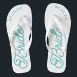 Mariage nuptial personnalisé moderne tongs<br><div class="desc">Ces tongs sont parfaits pour la future Mme ! Customisez avec votre date de mariage et les couleurs du mariage.</div>