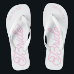 Mariage nuptial personnalisé moderne tongs<br><div class="desc">Ces tongs sont parfaits pour la future Mme ! Customisez avec votre date de mariage et les couleurs du mariage.</div>