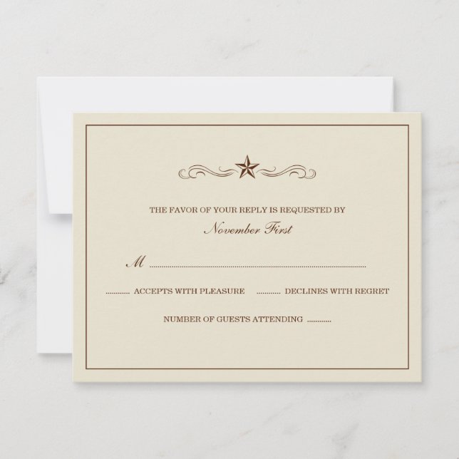 Mariage occidental blanc et Brown RSVP (Devant)