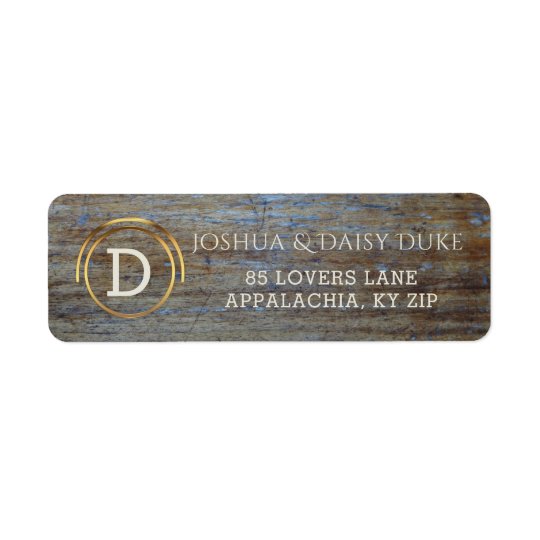 Mariage occidental de pays décoré d'un monogramme étiquettes d’adresse retour