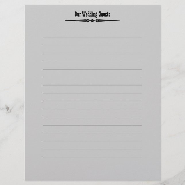 Mariage occidental | Pages du Registre des invités (Devant)