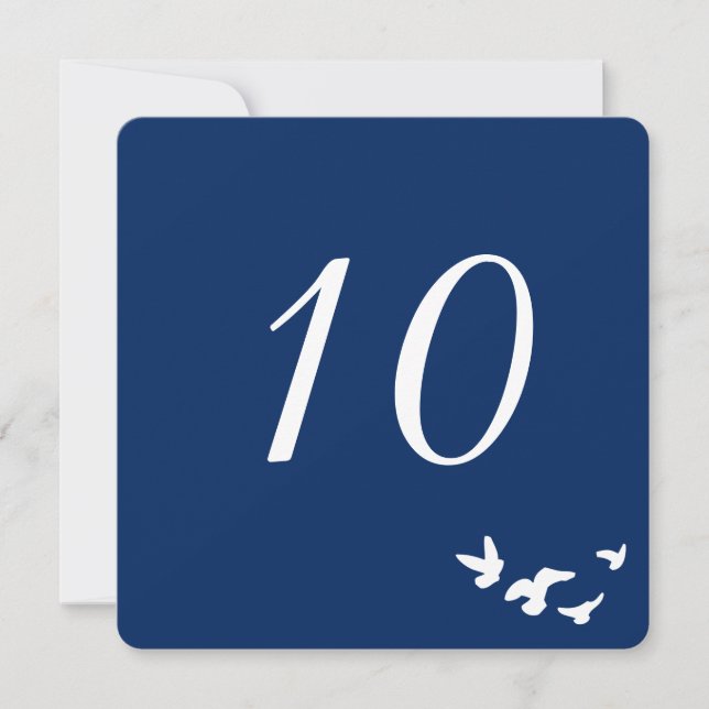 Mariage Oiseaux Côtiers | Carte de Numéro de Table (Devant)
