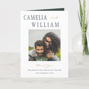 Mariage Olive Green Gold moderne PHOTO Merci