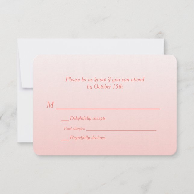 Mariage Ombre corail bilingue RSVP (Devant)