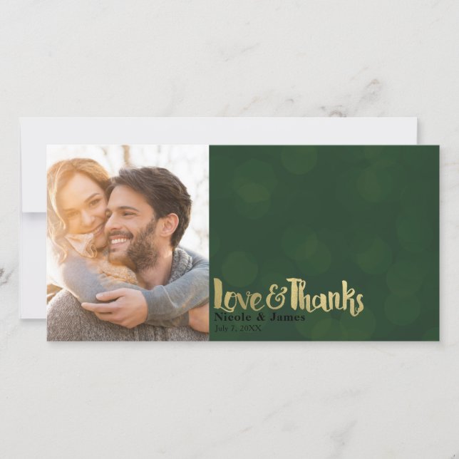 Mariage Or Vert Photo Amour & Merci Merci (Devant)
