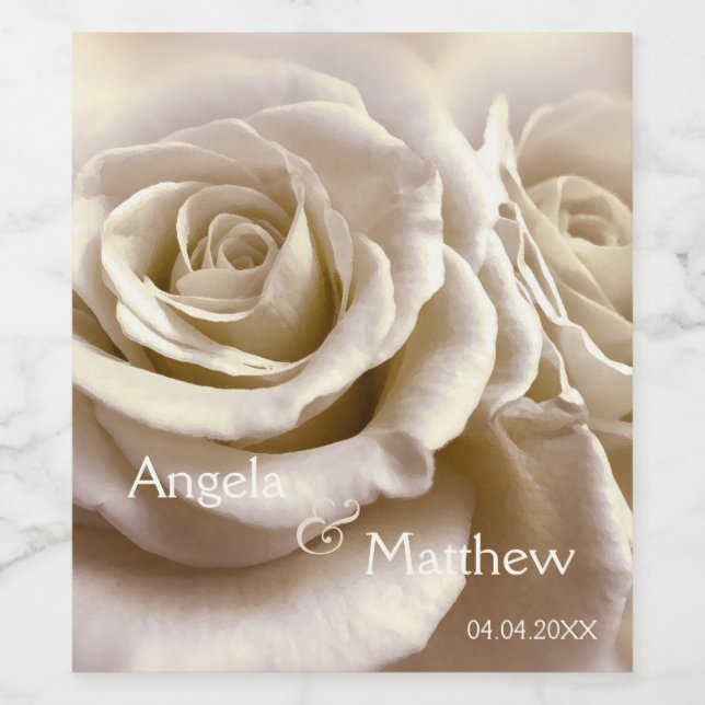 Mariage ou anniversaire Rose Étiquette de vin (Étiquettes simples)