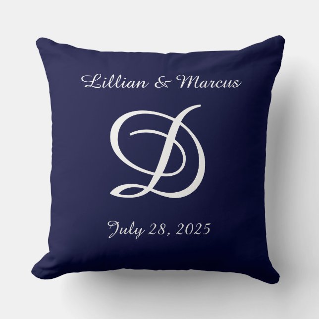 Mariage ou coussin d'anniversaire monogrammed (Recto)