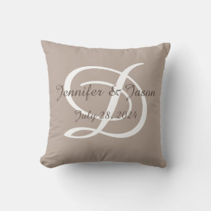Mariage ou coussin d'anniversaire monogrammed
